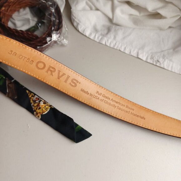 ORVIS Full Grain Bison Leather Belt, Men's/Unisex Size 38 - Picture 6 of 10